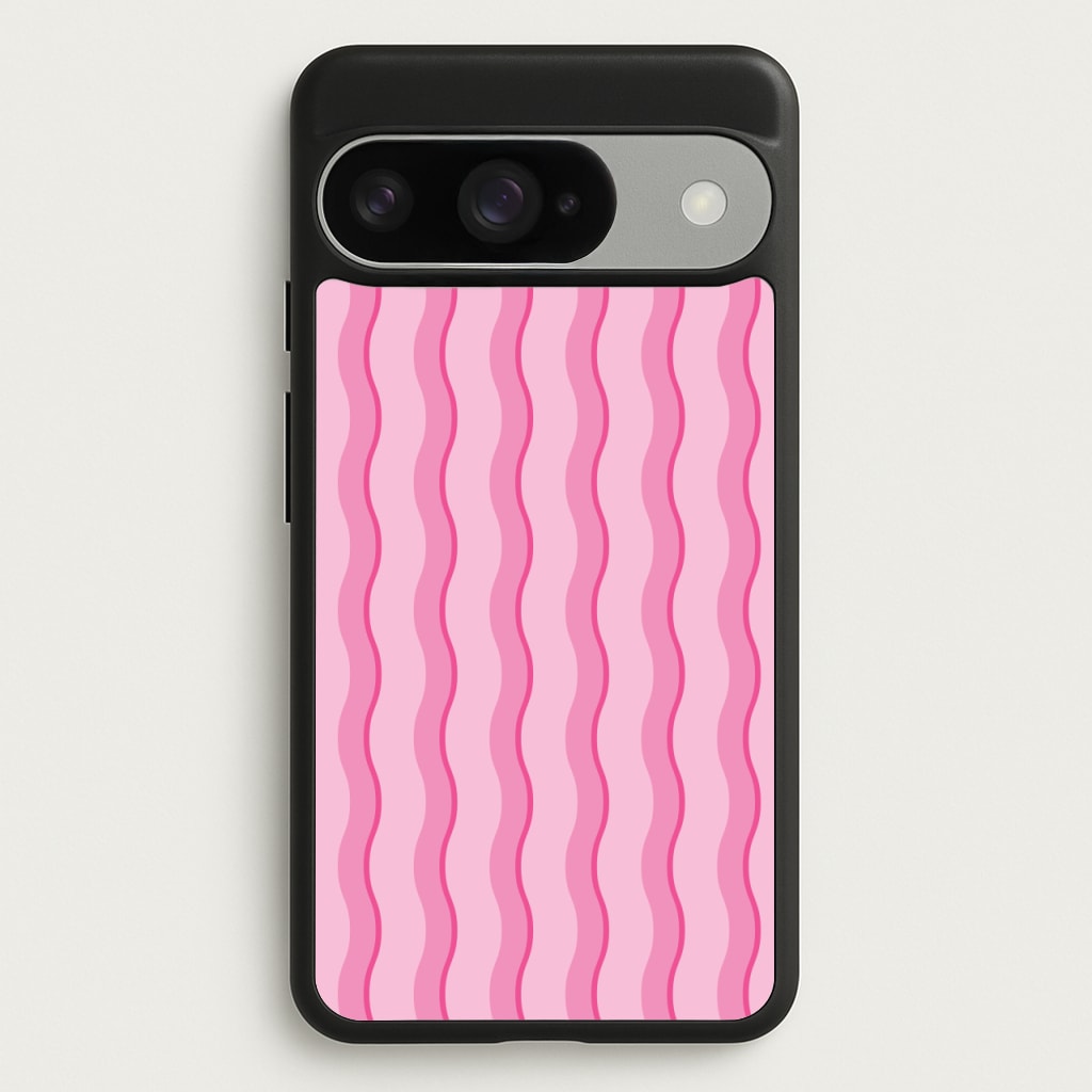 Pink Wavy Stripes Pattern Phone Case for Google Pixel 10 / 10 Pro