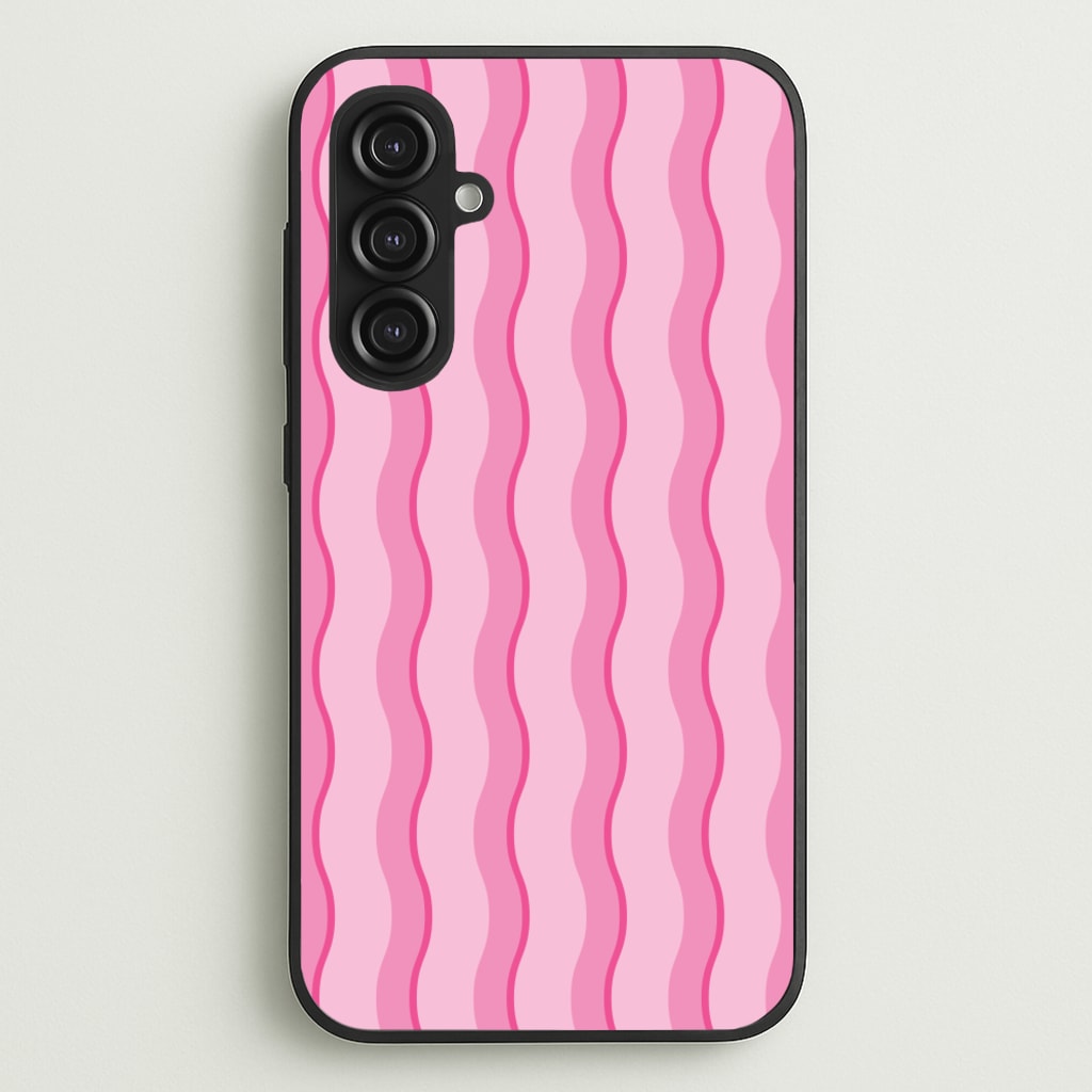 Pink Wavy Stripes Pattern - Patterns Phone Case for Galaxy S23FE