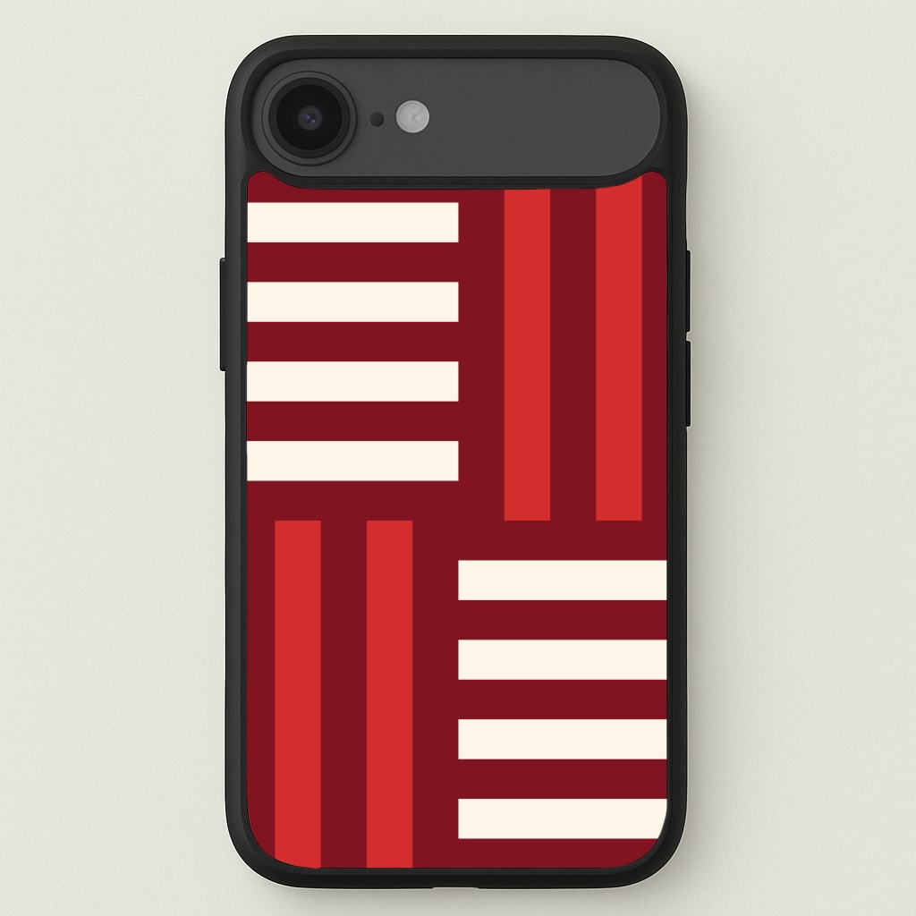 Red And White Geometric Stripes Phone Case for iPhone 17 Air
