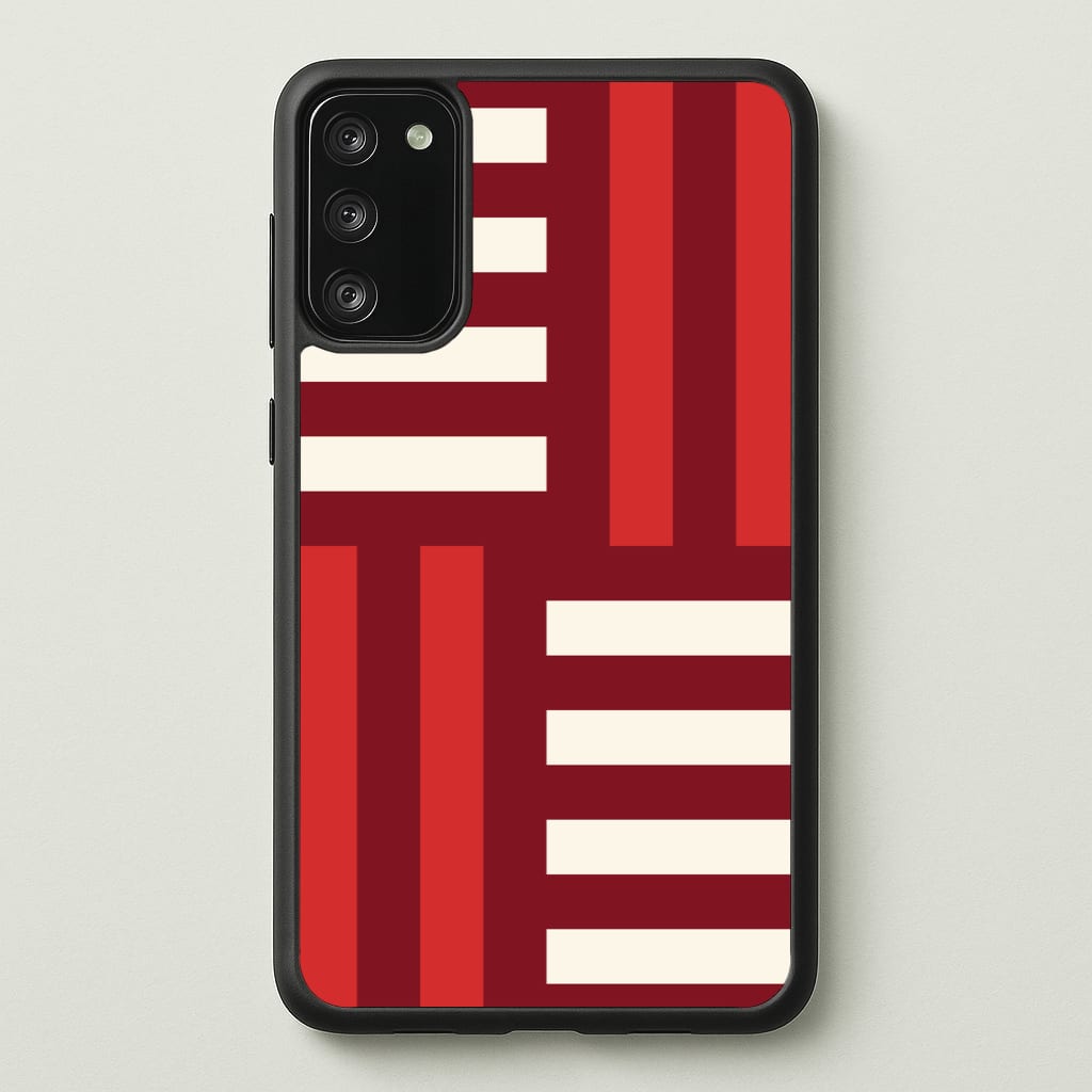 Red And White Geometric Stripes - Patterns Phone Case for Galaxy S20