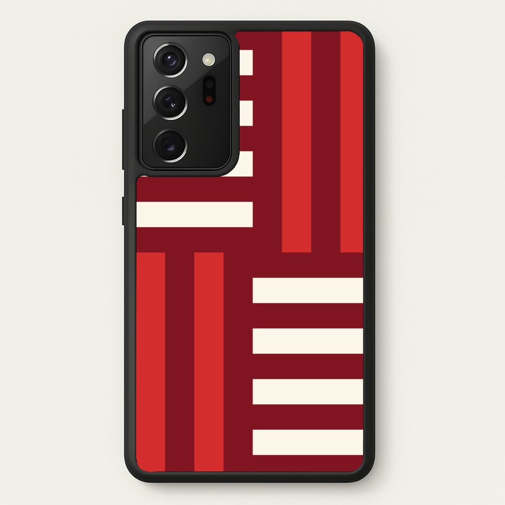 Red And White Geometric Stripes - Patterns Phone Case for Galaxy Note 20 Ultra