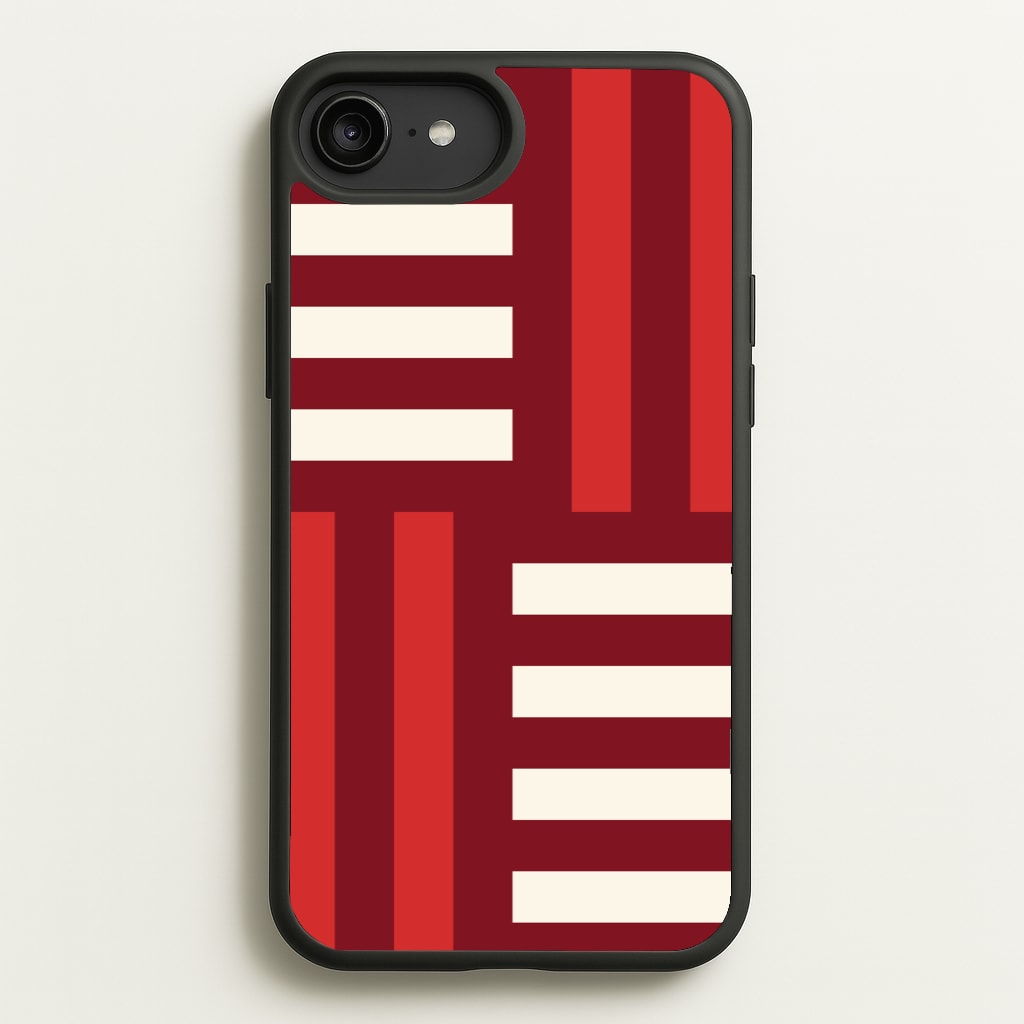 Red And White Geometric Stripes - Patterns Phone Case for iPhone 6 Plus / 7 Plus / 8 Plus