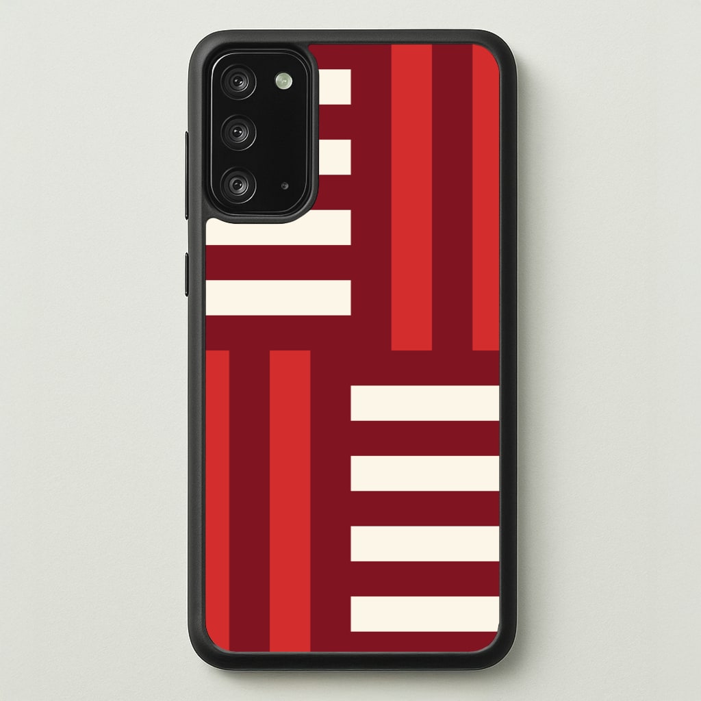 Red And White Geometric Stripes - Patterns Phone Case for Galaxy Note 20