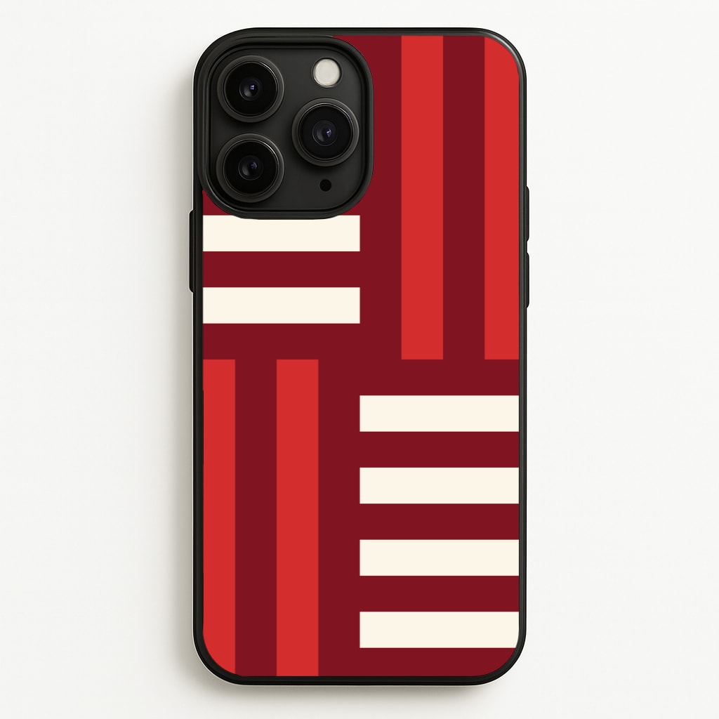 Red And White Geometric Stripes - Patterns Phone Case for iPhone 11 Pro