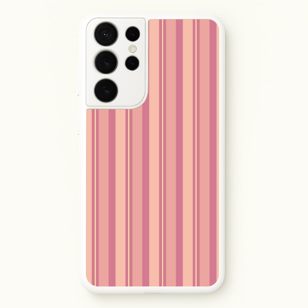 Pink And Yellow Stripes - Patterns Phone Case for Galaxy S21 Ultra