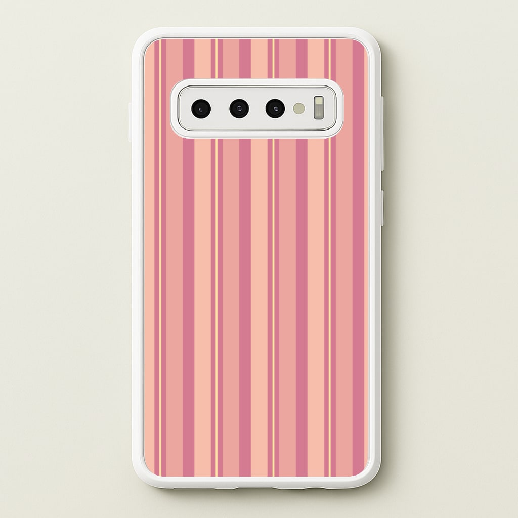 Pink And Yellow Stripes - Patterns Phone Case for Galaxy S10 Plus