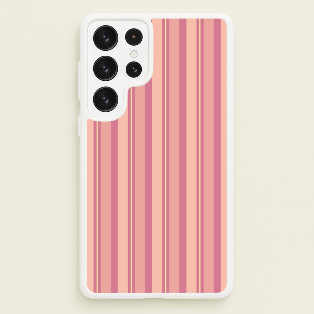 Pink And Yellow Stripes - Patterns Phone Case for Galaxy S22 Ultra