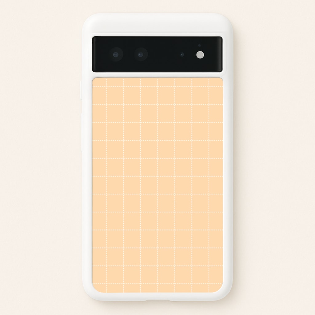 Criss Cross Peach Stripes - Patterns Phone Case for Google Pixel 6