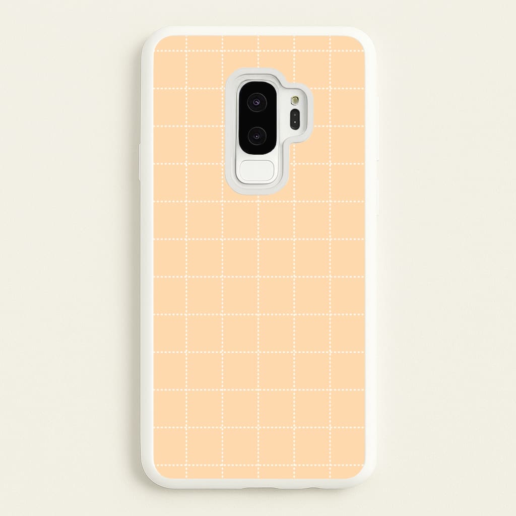 Criss Cross Peach Stripes - Patterns Phone Case for Galaxy S9 Plus