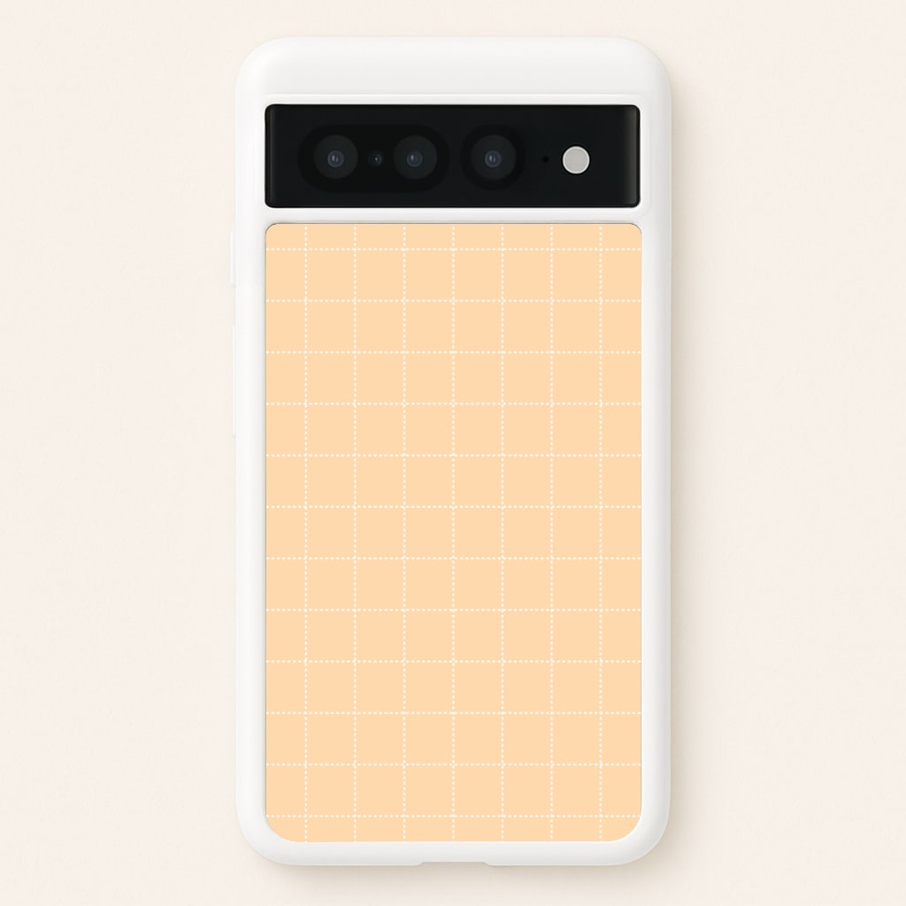 Criss Cross Peach Stripes - Patterns Phone Case for Google Pixel 7 Pro
