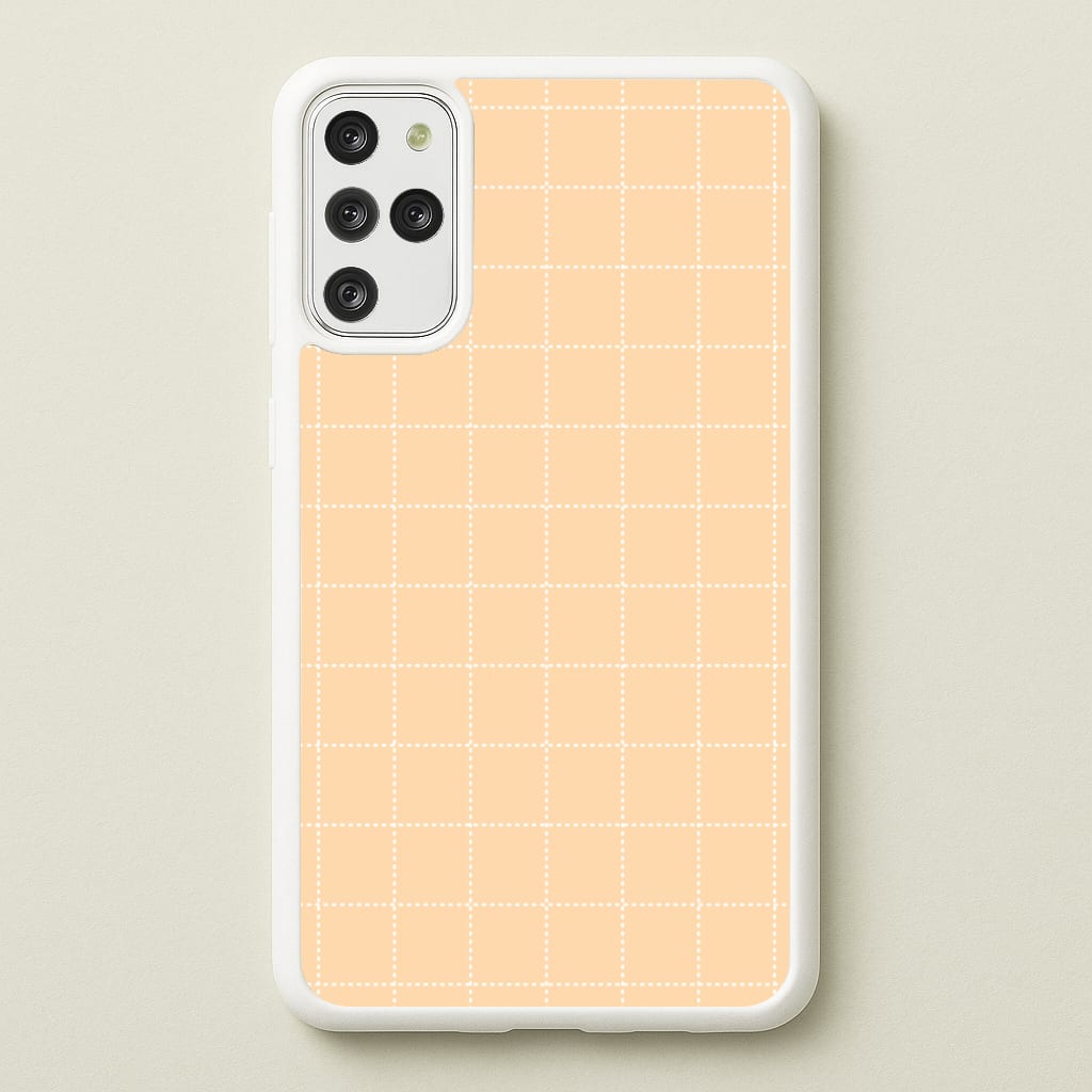 Criss Cross Peach Stripes - Patterns Phone Case for Galaxy S20 Plus