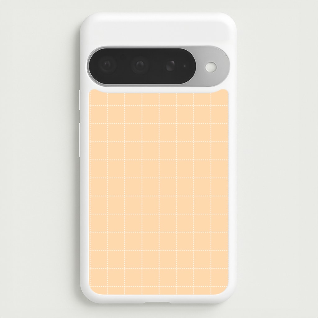 Criss Cross Peach Stripes Phone Case for Google Pixel 10 Pro XL