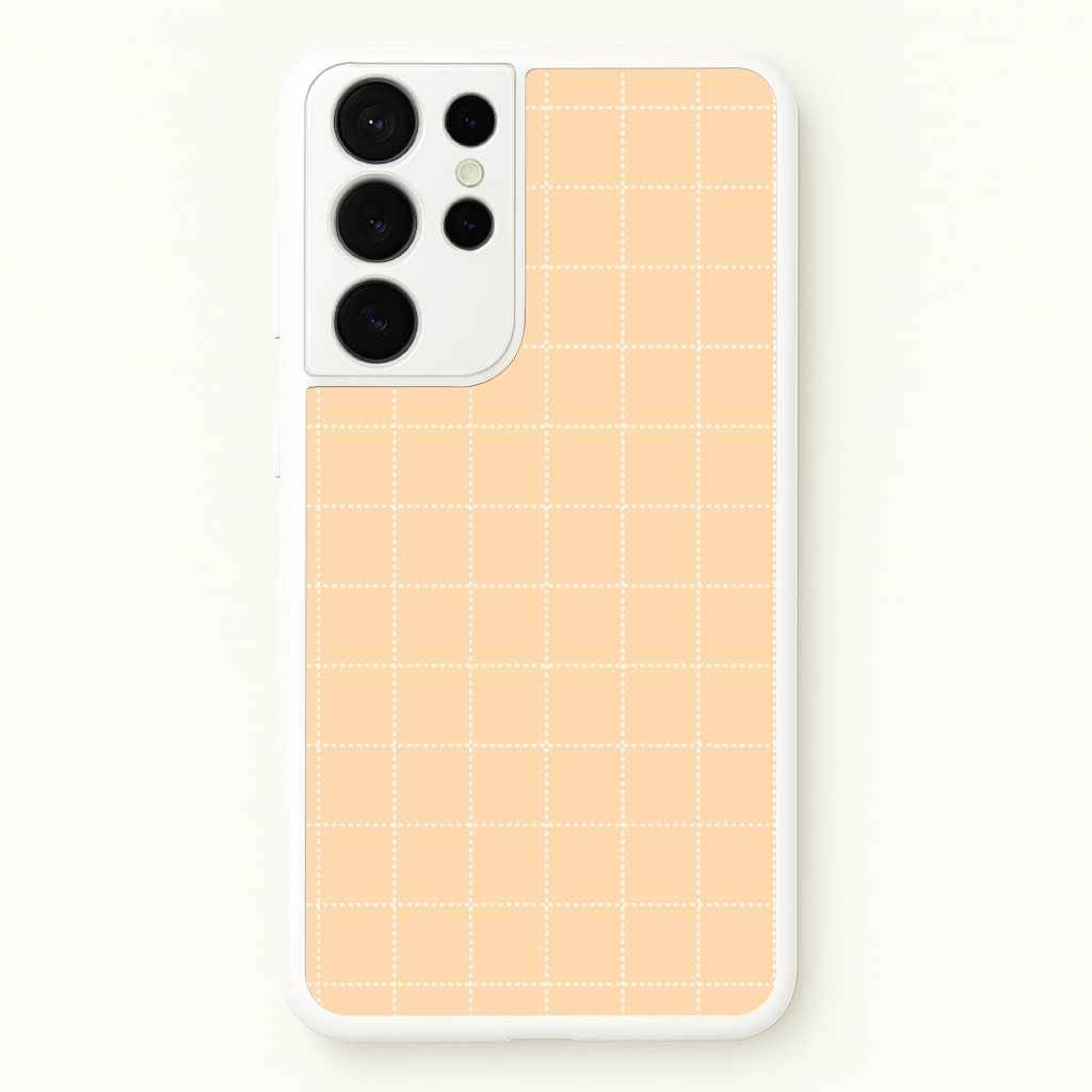 Criss Cross Peach Stripes - Patterns Phone Case for Galaxy S21 Ultra