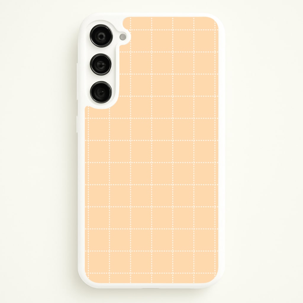 Criss Cross Peach Stripes - Patterns Phone Case for Galaxy S23 Plus