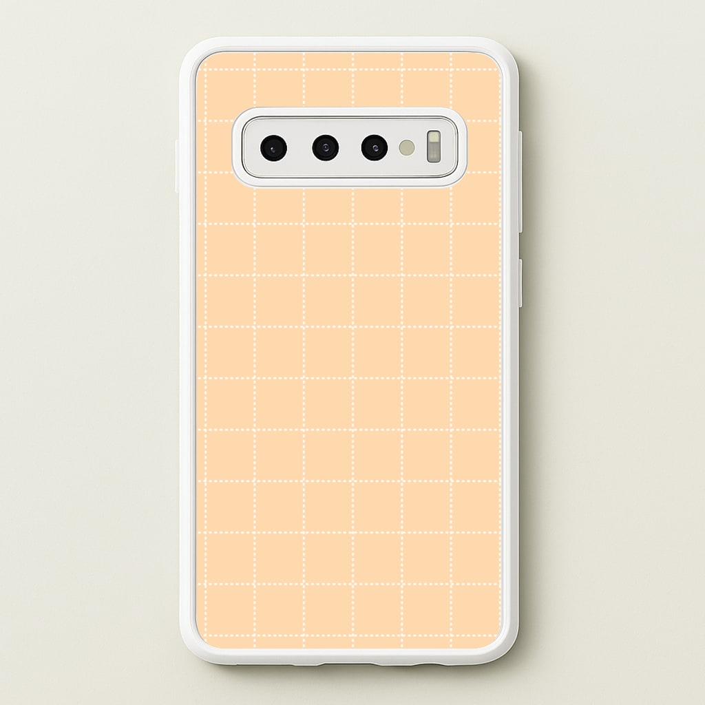 Criss Cross Peach Stripes - Patterns Phone Case for Galaxy S10 Plus