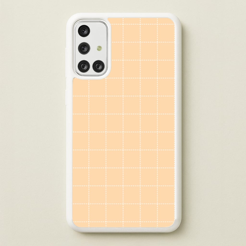 Criss Cross Peach Stripes - Patterns Phone Case for Galaxy A71
