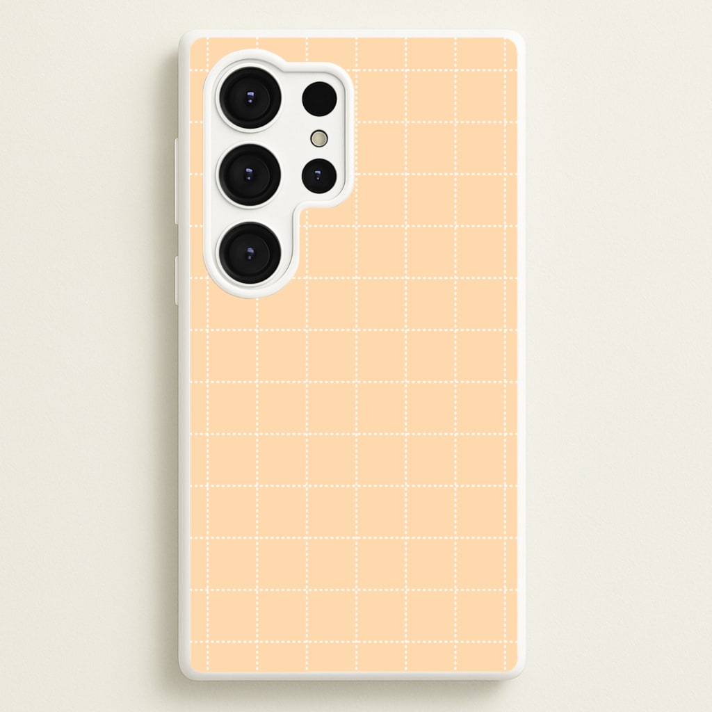 Criss Cross Peach Stripes - Patterns Phone Case for Galaxy S25 Ultra