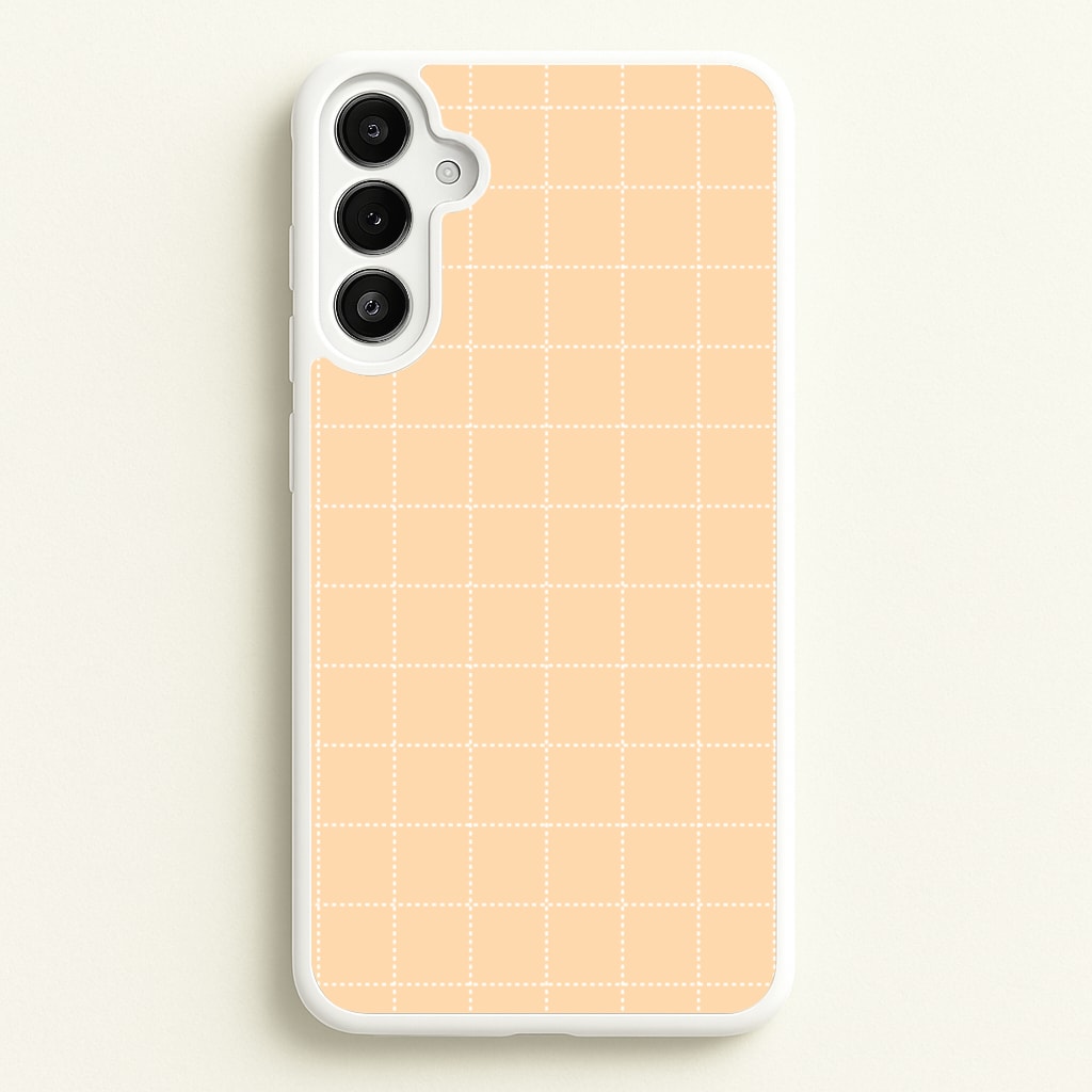 Criss Cross Peach Stripes - Patterns Phone Case for Galaxy A34