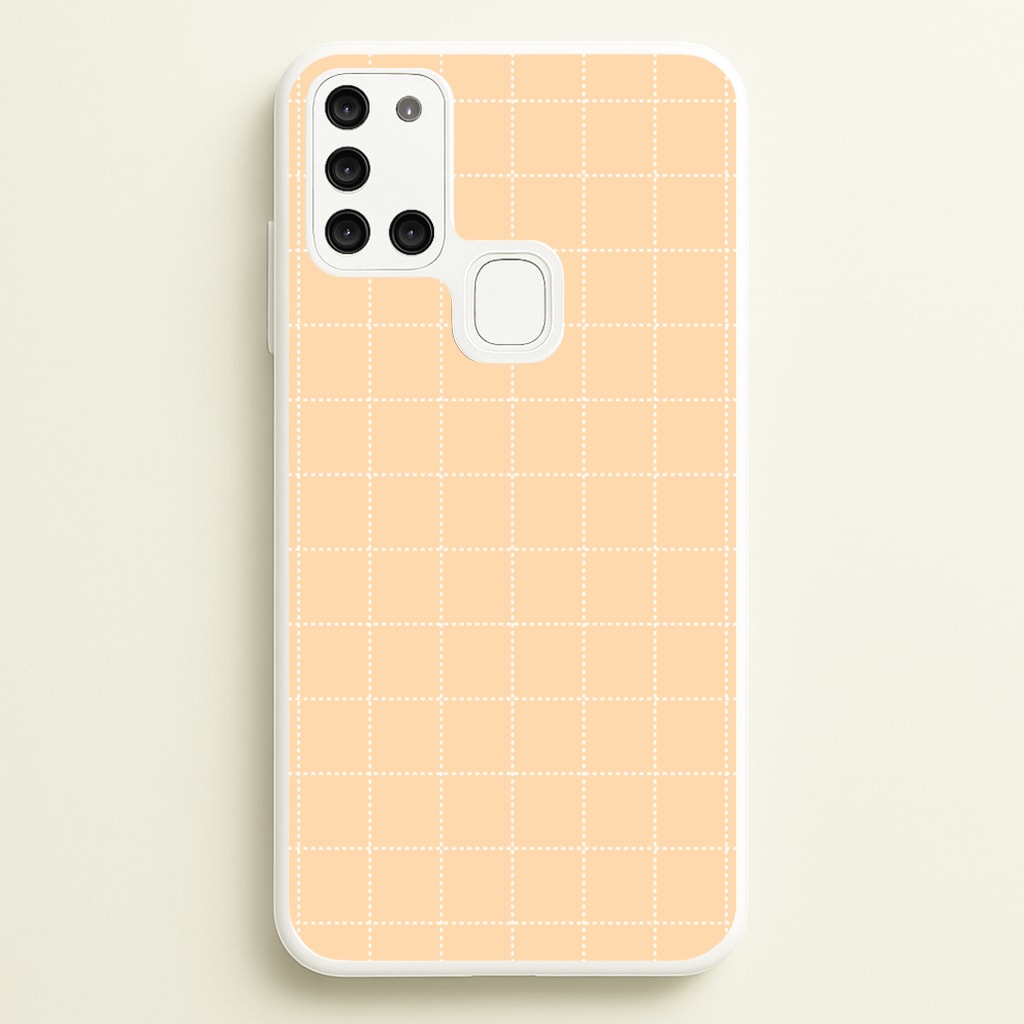 Criss Cross Peach Stripes - Patterns Phone Case for Galaxy A21s