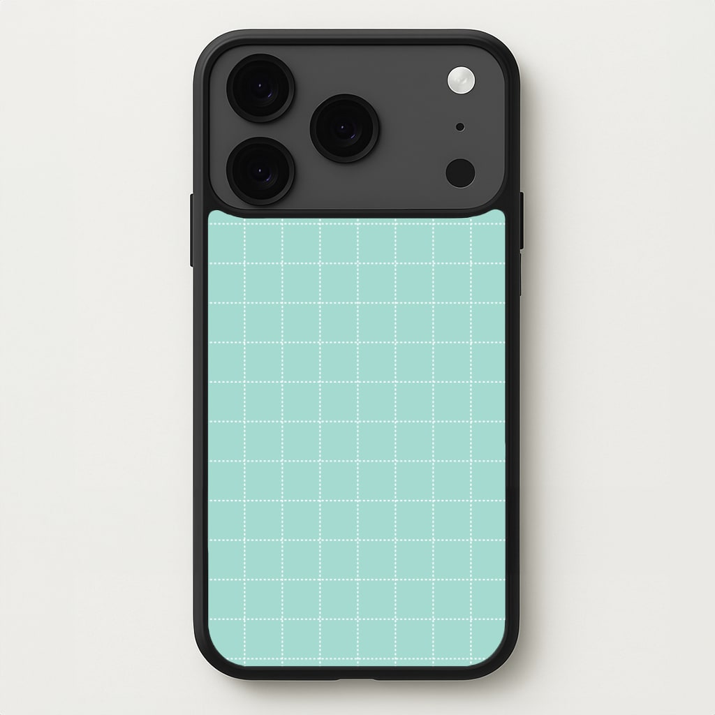 Criss Cross Cyan Stripes Phone Case for iPhone 17 Pro Max