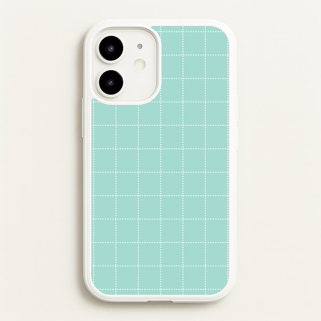 Criss Cross Cyan Stripes - Patterns Phone Case for iPhone 12 Mini