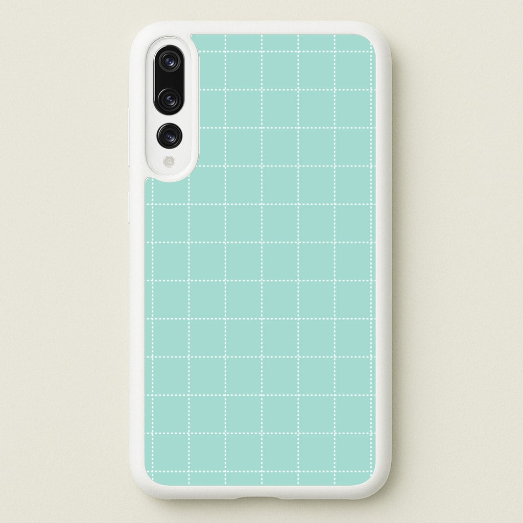 Criss Cross Cyan Stripes - Patterns Phone Case for Huawei P20 Pro