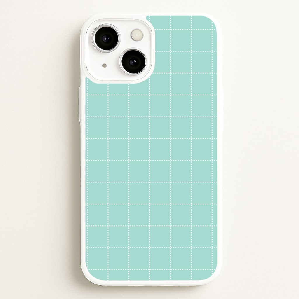 Criss Cross Cyan Stripes - Patterns Phone Case for iPhone 13 Mini
