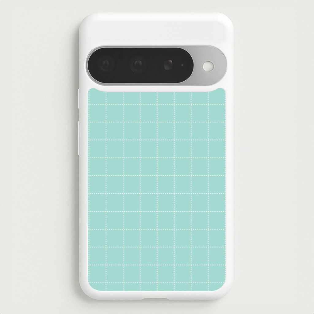 Criss Cross Cyan Stripes Phone Case for Google Pixel 10 Pro XL