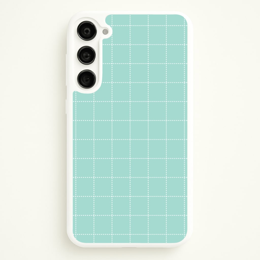 Criss Cross Cyan Stripes - Patterns Phone Case for Galaxy S23 Plus