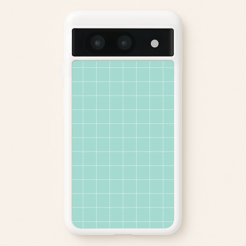 Criss Cross Cyan Stripes - Patterns Phone Case for Google Pixel 8a