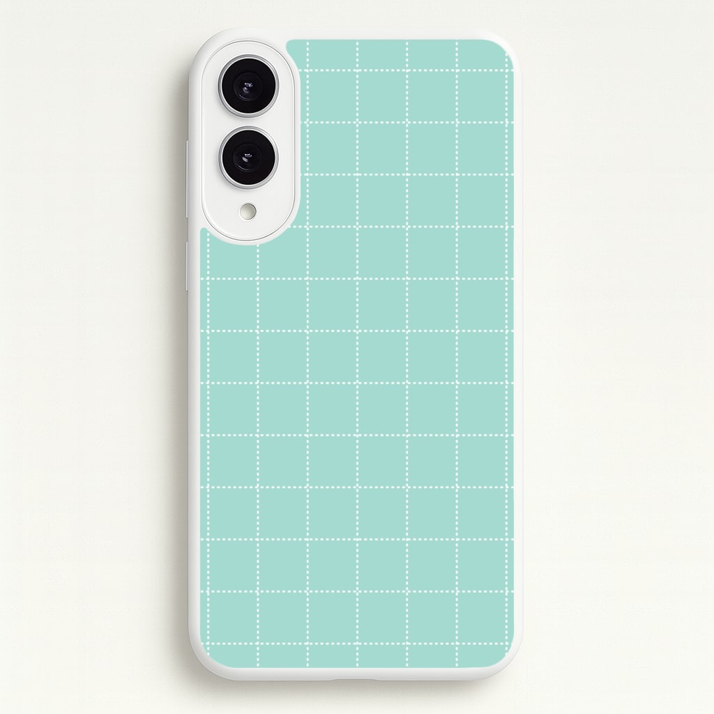 Criss Cross Cyan Stripes - Patterns Phone Case for Galaxy S25 Edge