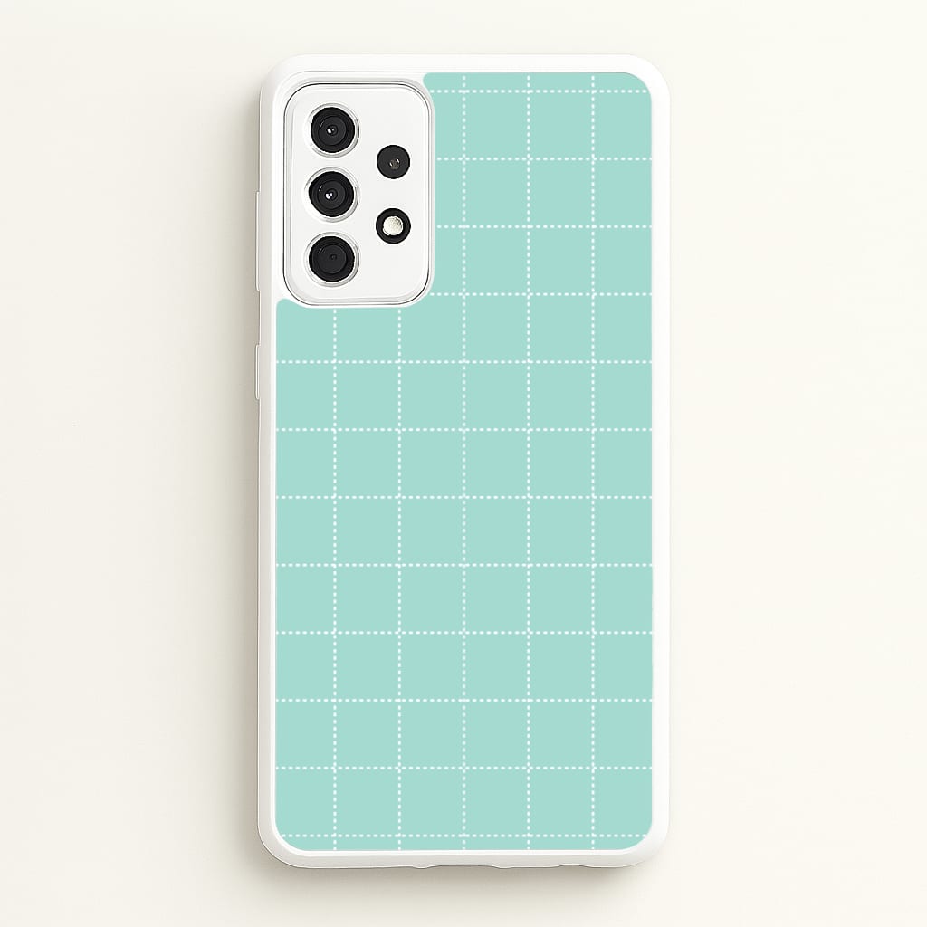 Criss Cross Cyan Stripes  - Patterns Phone Case for Galaxy A52 / A52s