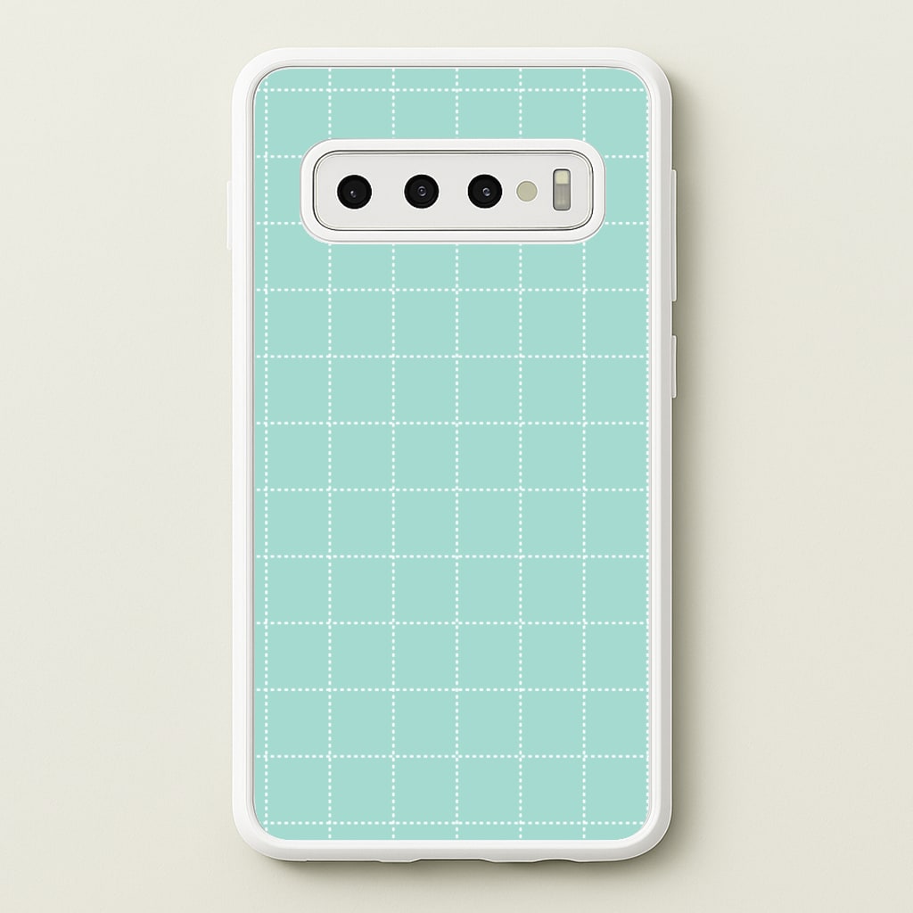 Criss Cross Cyan Stripes - Patterns Phone Case for Galaxy S10 Plus