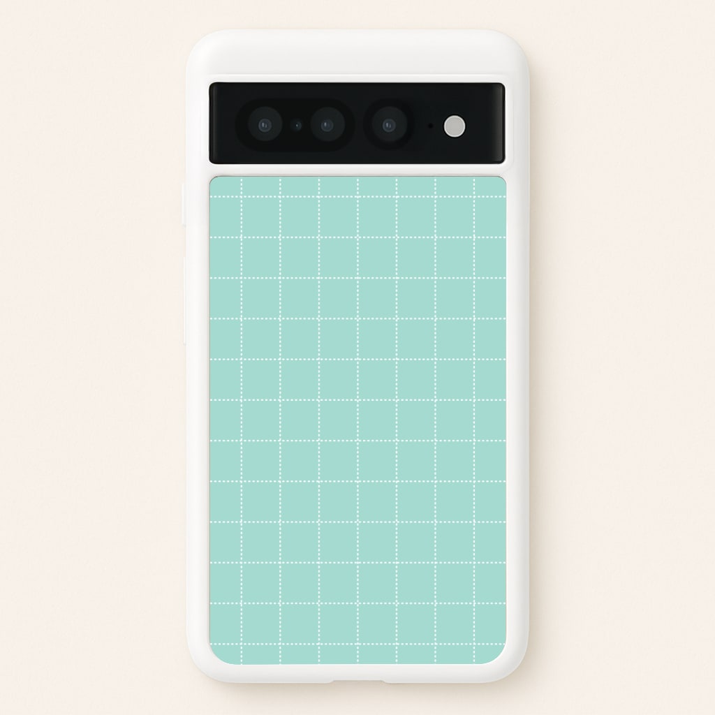 Criss Cross Cyan Stripes - Patterns Phone Case for Google Pixel 7 Pro