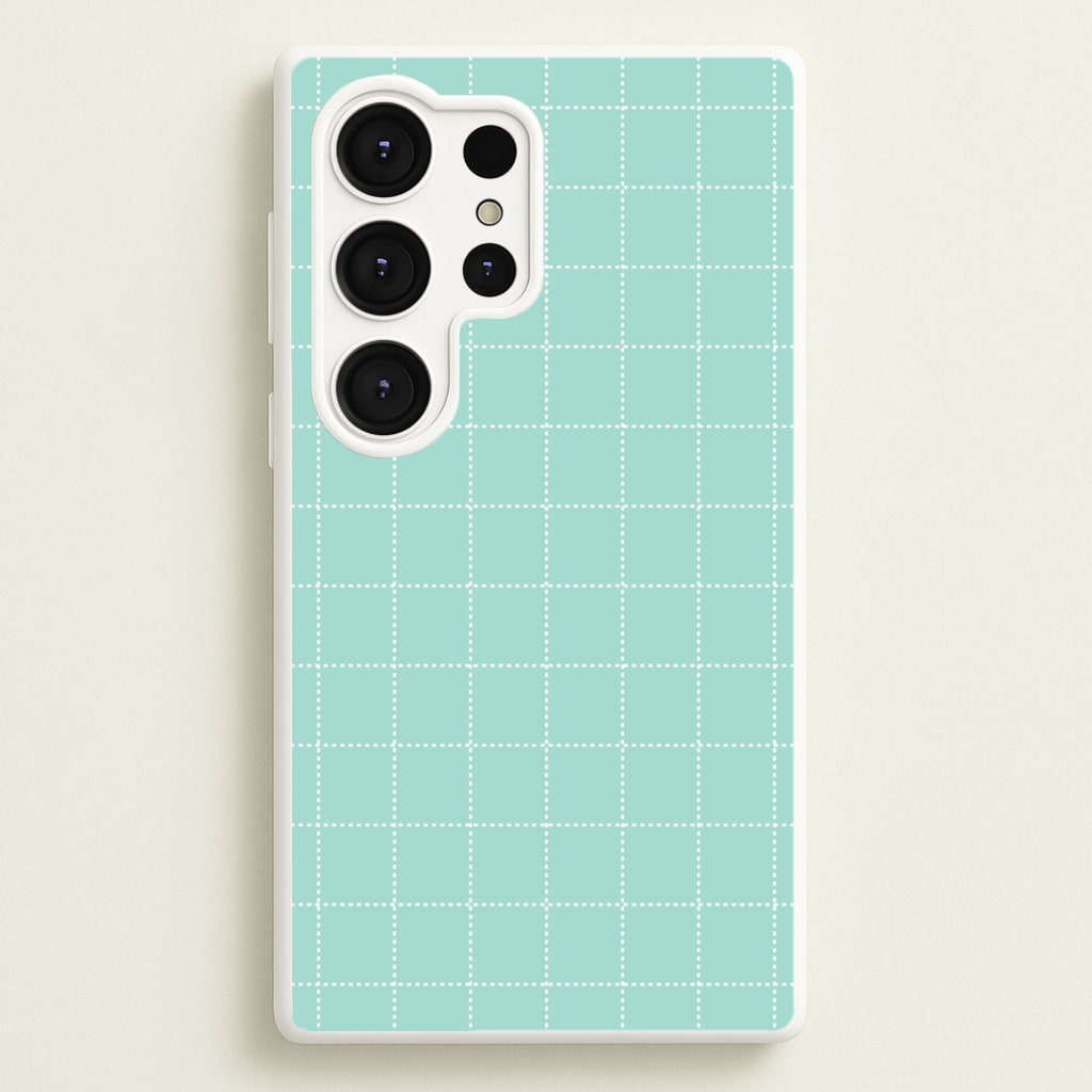Criss Cross Cyan Stripes - Patterns Phone Case for Galaxy S25 Ultra
