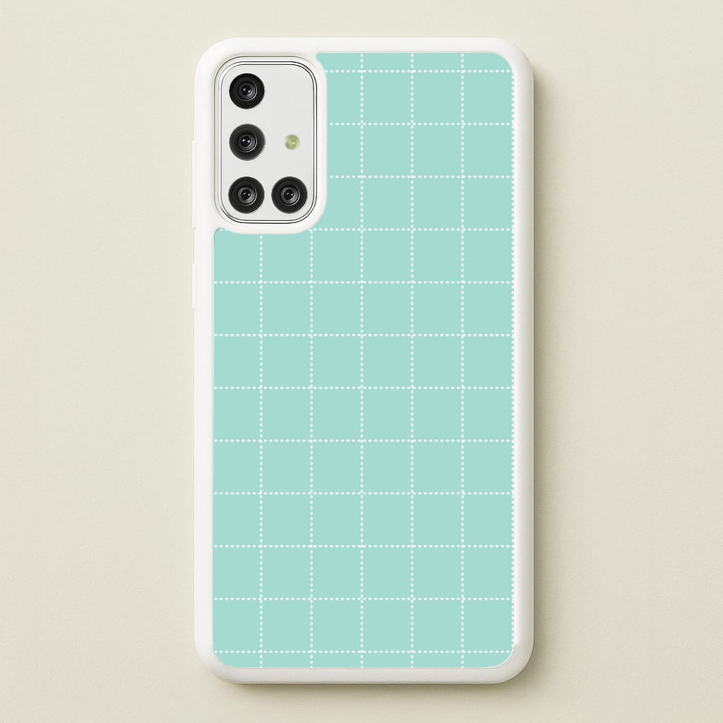 Criss Cross Cyan Stripes - Patterns Phone Case for Galaxy A71
