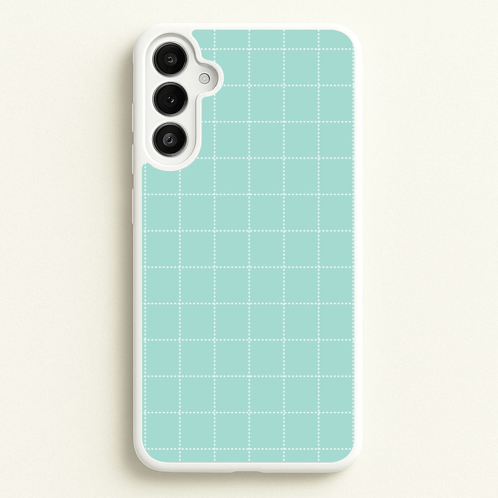 Criss Cross Cyan Stripes - Patterns Phone Case for Galaxy A36