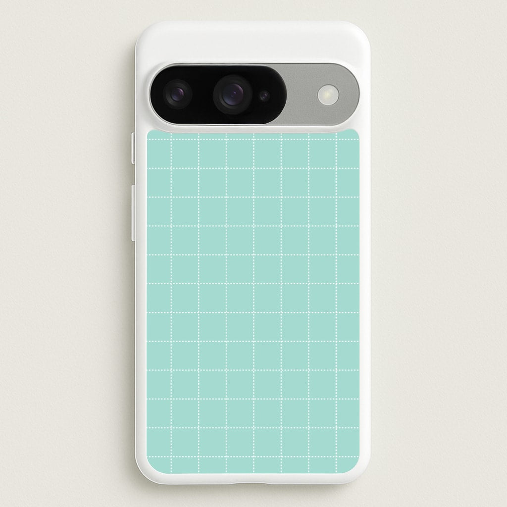 Criss Cross Cyan Stripes Phone Case for Google Pixel 10 / 10 Pro