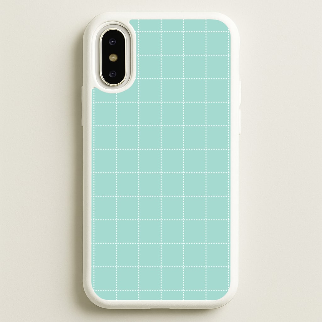 Criss Cross Cyan Stripes - Patterns Phone Case for iPhone X / XS