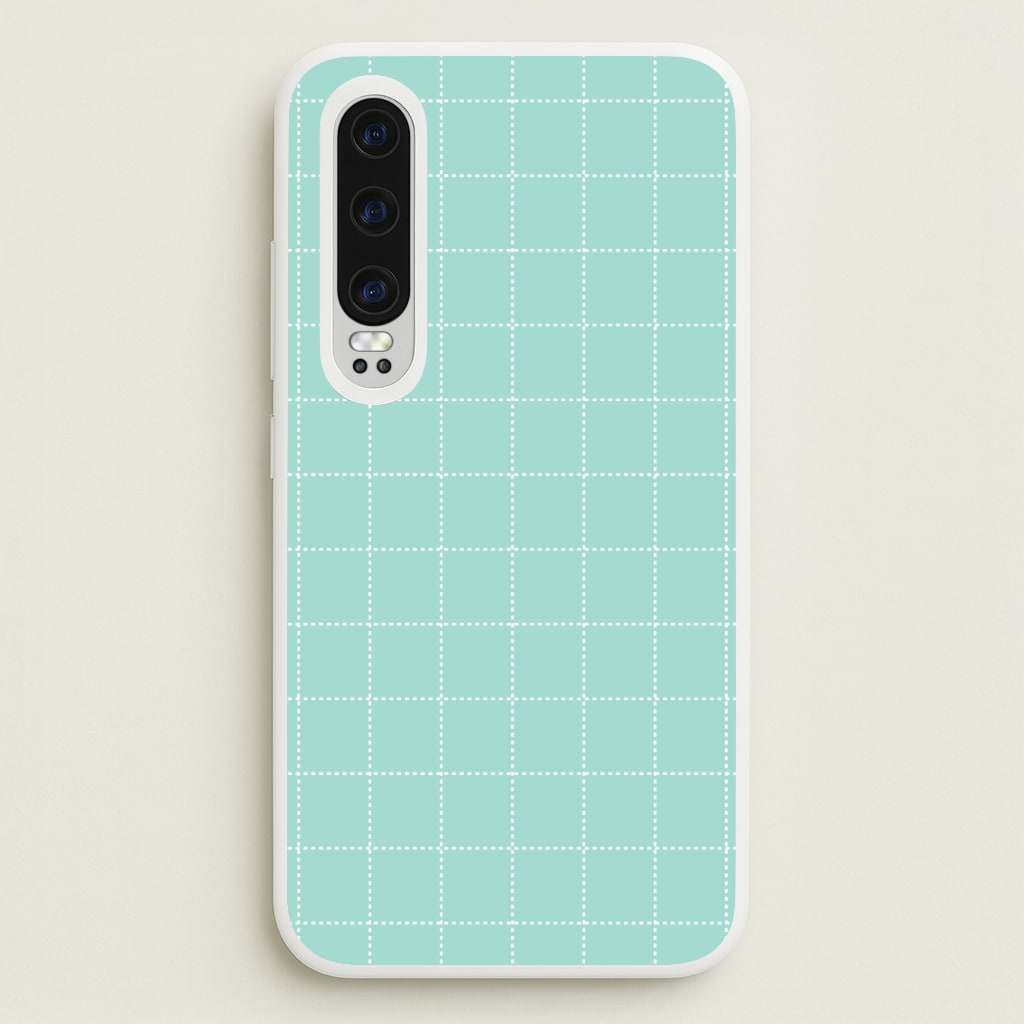 Criss Cross Cyan Stripes - Patterns Phone Case for Huawei P30