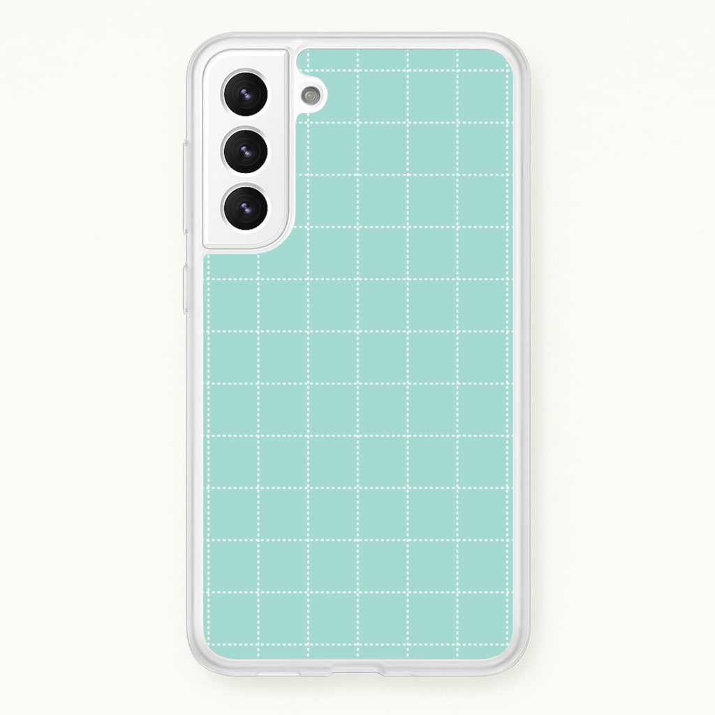 Criss Cross Cyan Stripes - Patterns Phone Case for Galaxy S22 Plus