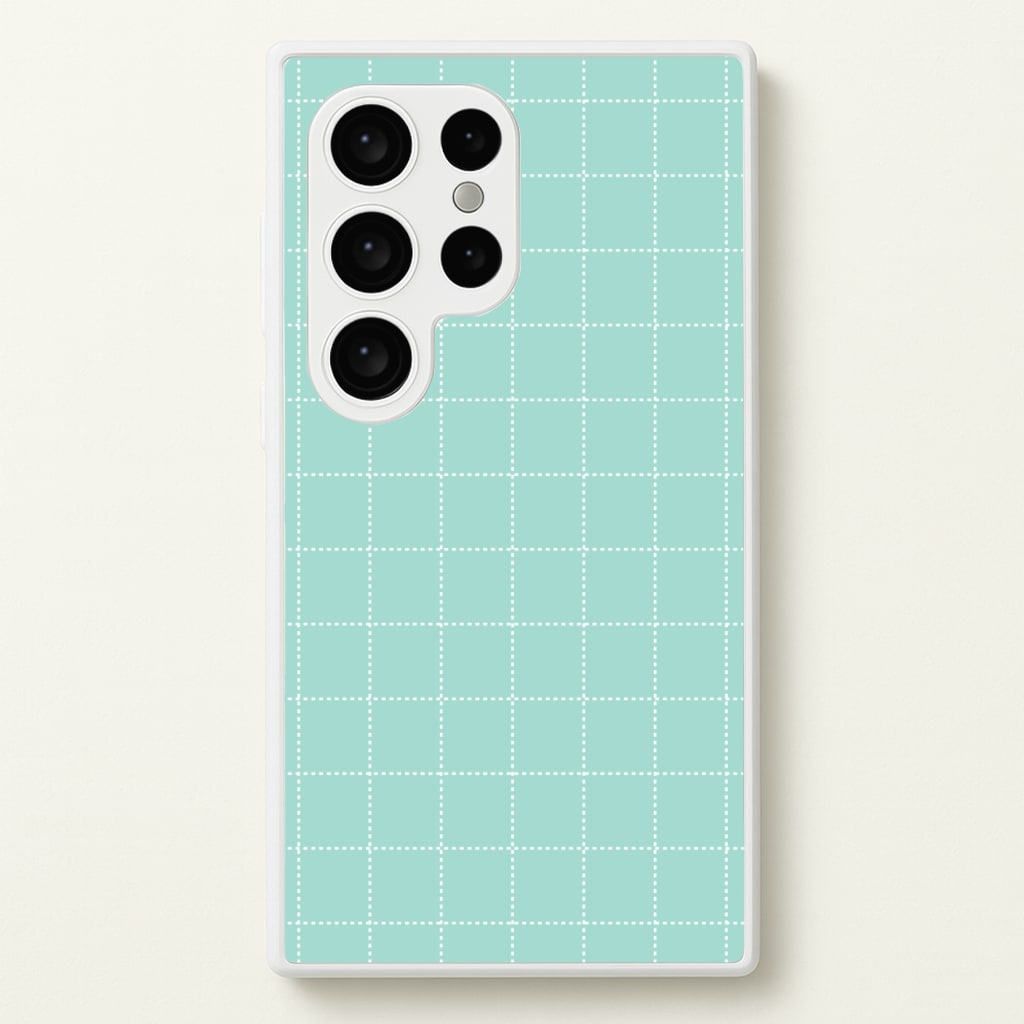 Criss Cross Cyan Stripes - Patterns Phone Case for Galaxy S24 Ultra