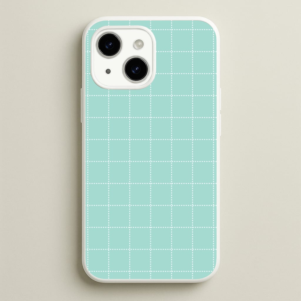 Criss Cross Cyan Stripes - Patterns Phone Case for iPhone 14 Plus