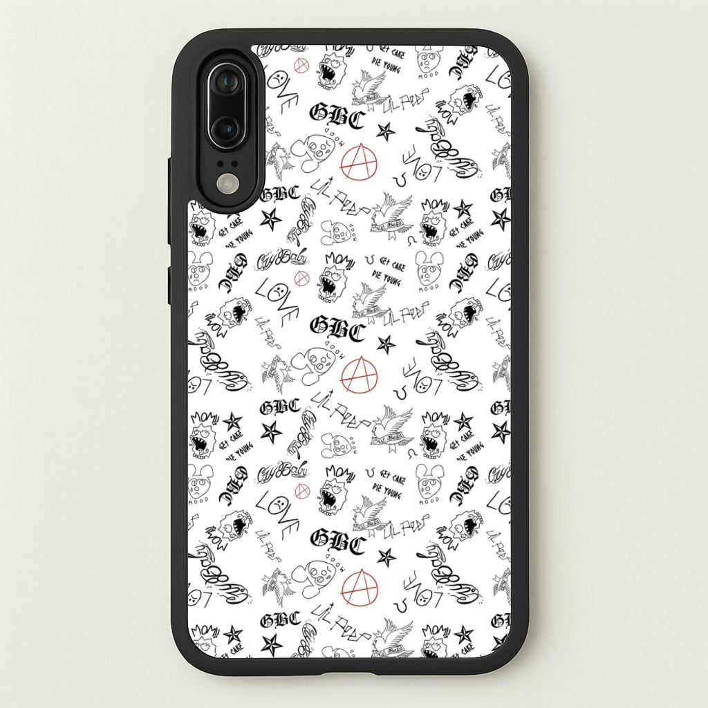 Tattoos - Peep - Lil Peep Phone Case for Huawei P20