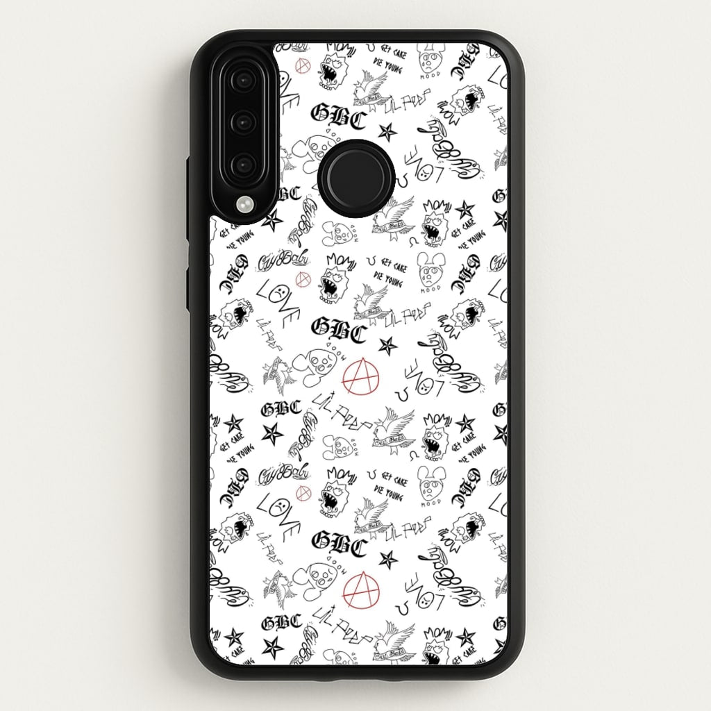 Tattoos - Peep - Lil Peep Phone Case for Huawei P30 Lite