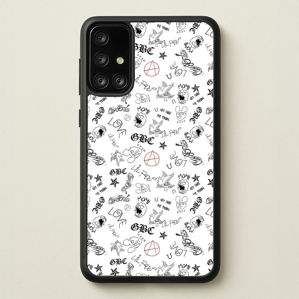 Tattoos - Peep - Lil Peep Phone Case for Galaxy A71