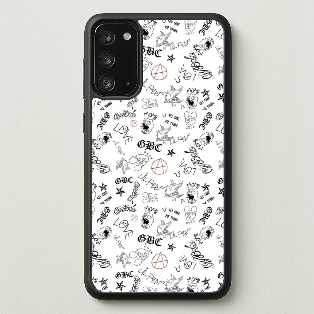 Tattoos - Peep - Lil Peep Phone Case for Galaxy Note 20