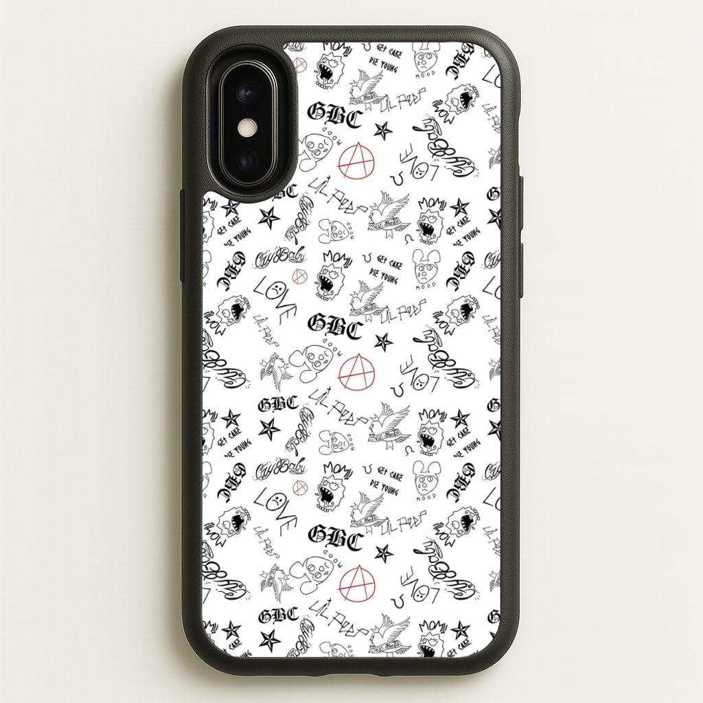 Tattoos - Peep - Lil Peep Phone Case for iPhone X / XS