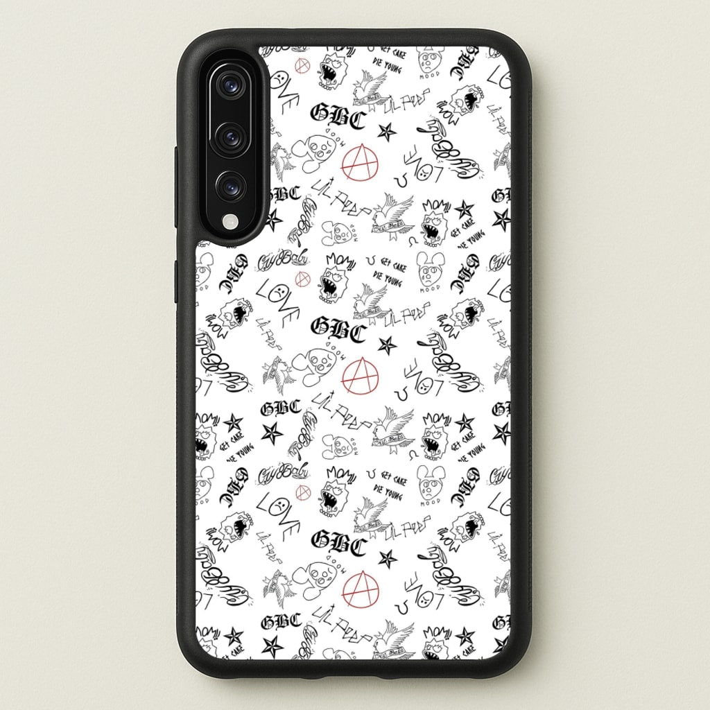 Tattoos - Peep - Lil Peep Phone Case for Huawei P20 Pro