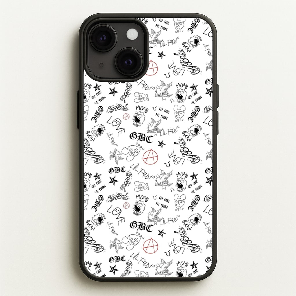 Tattoos - Peep - Lil Peep Phone Case for iPhone 13 Mini